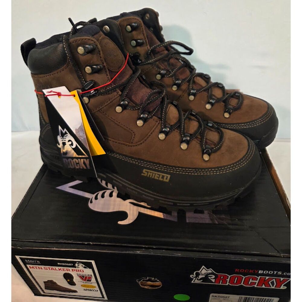 Rocky MTN Stalker Pro Waterproof Hunting Boots Vibram Shield Size 9.5 M